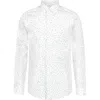 Calvin Klein Kids' Speckled Long Sleeve Button-up Shirt In White