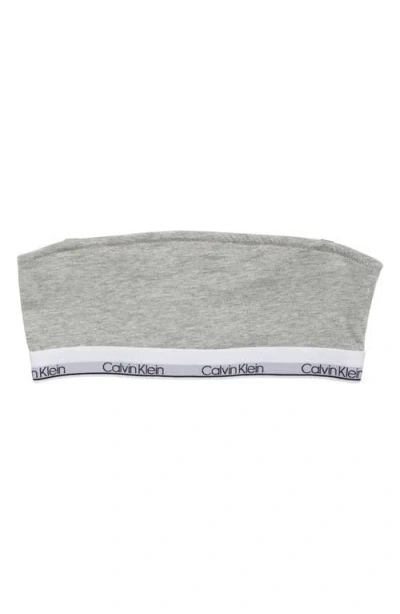Calvin Klein Kids' Strapless Stretch Cotton Bra In Gray