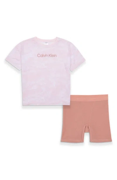 Calvin Klein Kids' Thermal Two-piece Short Pajamas In Multi