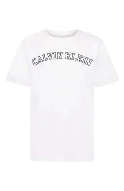Calvin Klein Kids' Varsity Logo T-shirt In White