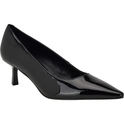 Calvin Klein Kierra Pointed Toe Pump In Black Patent