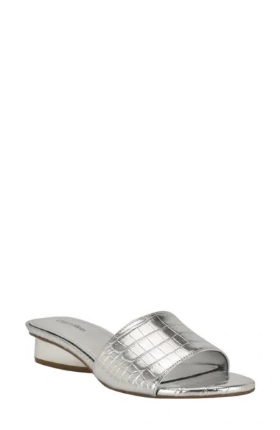 Calvin Klein Kimmie Slide Sandal In Silver