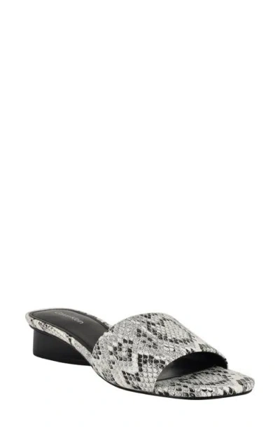 Calvin Klein Kimmie Slide Sandal In White / Black