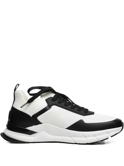 Calvin Klein Knit-panelled Sneakers In Black