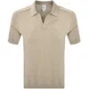Calvin Klein Knit Polo T Shirt Beige