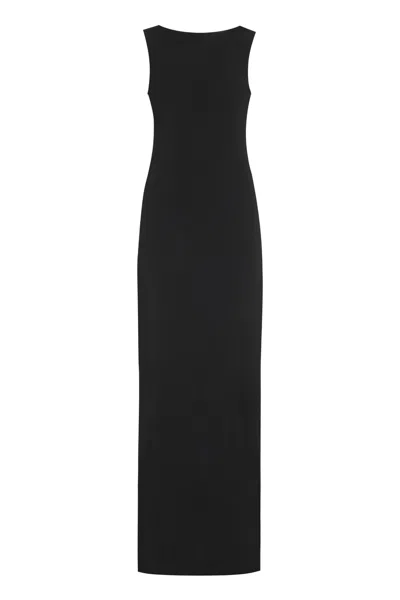 Calvin Klein Knitted Maxi Dress In Black