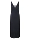 Calvin Klein Ribbed Texture Scoop Neckline Sleeveless Maxi Dress In Black