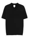 Calvin Klein Logo-patch Cotton Polo Shirt In Black