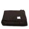 Calvin Klein Knitted Wool Blend Reversible Throw Blanket In Chocolate Brown