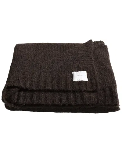 CALVIN KLEIN CALVIN KLEIN KNITTED WOOL BLEND REVERSIBLE THROW BLANKET