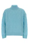 Calvin Klein Light Blue Nylon Blend Sweater In Blue