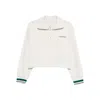 Calvin Klein Zip-up Ribbed Sweatshirt In White