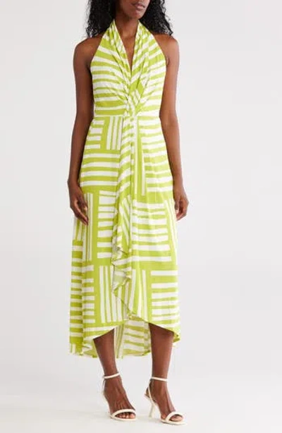 Calvin Klein Knot Front Maxi Dress In Green