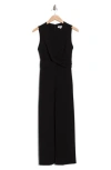 Calvin Klein Knotted Wide Leg Jumpsuit In Black