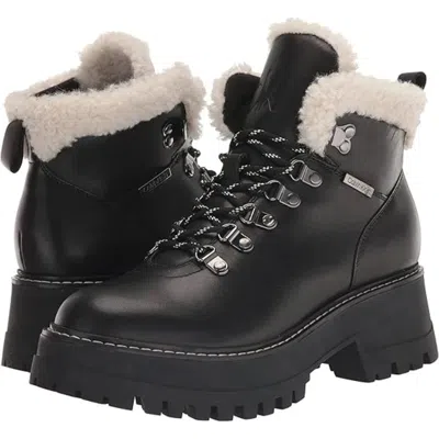 Calvin Klein Kristel Boots Women's Black Lug Sole Hiker Bootie Lion297
