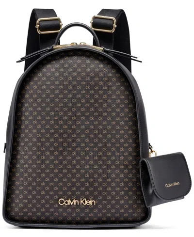 Calvin Klein Kyren Adjustable Strap Backpack Messenger In Black