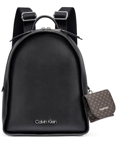 Calvin Klein Kyren Zipper Backpack Messenger In Black