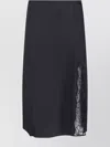 Calvin Klein Lace Detail Midi Length With Side Slit In Black