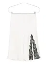Calvin Klein Lace-insert Slit Skirt In White