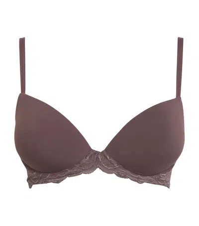 Calvin Klein Lace Sensual Stretch Lift Demi Bra In Brown