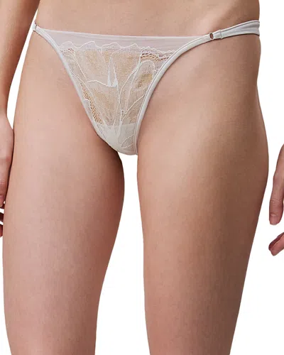 Calvin Klein Lace String Thong In Chalk