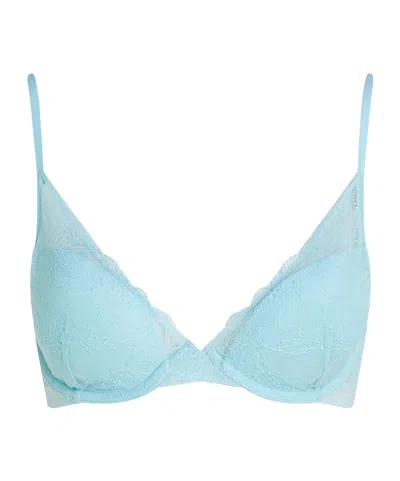 Calvin Klein Lace Triangle Bra In Blue