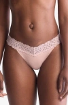 Calvin Klein Attraction Lace Trim Thong In Subdued
