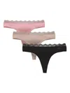 Calvin Klein Lace-trim Thongs (set Of Three) In Multi