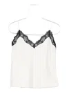 Calvin Klein Satin Cami With Lace Trim And Spaghetti Straps In White