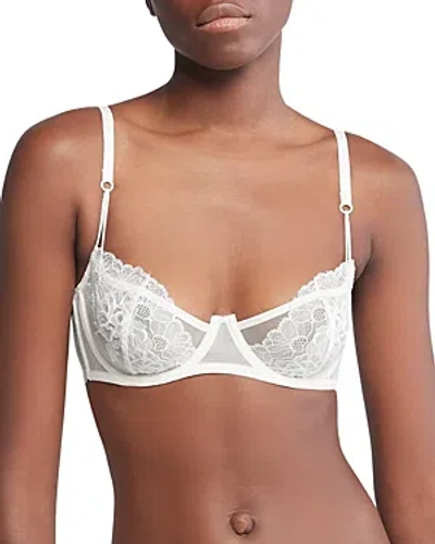 Calvin Klein Unlined Balconette Lace Bra In Ivory