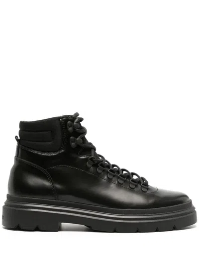 Calvin Klein Lace Up Boot In Black