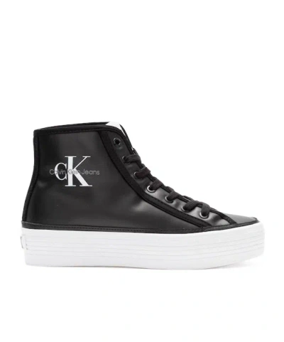 Calvin Klein Lace-up High-top Casual Shoes In Black