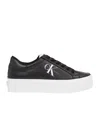 Calvin Klein Logo Platform Sneakers In White