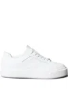 Calvin Klein Lace-up Panelled Sneakers In White