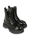 Calvin Klein Lace-up Platform Boots In Black