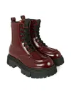 Calvin Klein Lace-up Platform Boots In Brown
