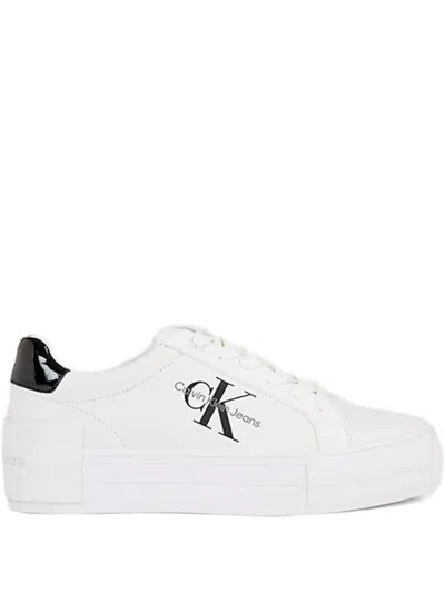 Calvin Klein Lace-up Sneakers In White