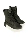 Calvin Klein Lace-up Zip Boots In Black