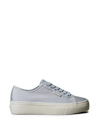 Calvin Klein Lace-up Platform Sneakers In Blue