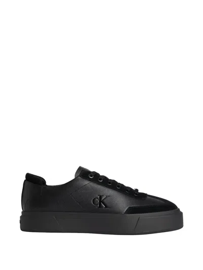Calvin Klein Lace-up Sneakers In Black