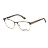 Calvin Klein Ladies Brown Rectangular Eyeglass Frames Ck1930520052 In Brown
