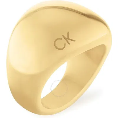 Calvin Klein Ladies Playful Organic Shapes Yellow Gold Plated Ring