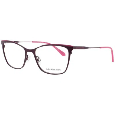 Calvin Klein Ladies Purple Square Eyeglass Frames Ckj-ckj21207-508-53 In Brown