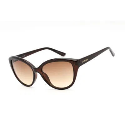 Calvin Klein Ladies' Sunglasses  Ck19536s-210  55 Mm Gbby2 In Brown