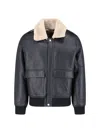 Calvin Klein Relaxed Fit Jacket Shearling Collar In Black