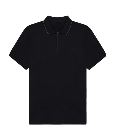 Calvin Klein Lapel Polo Shirt In Black