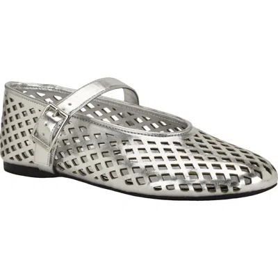 Calvin Klein Lauria Mary Jane Flat In Silver