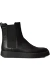 Calvin Klein Leather Chelsea Boots In Black