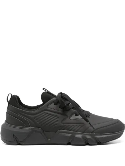 Calvin Klein Leather Chunky Sneakers In Black