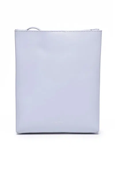Calvin Klein Leather Crossbody Bag Light Blue In White